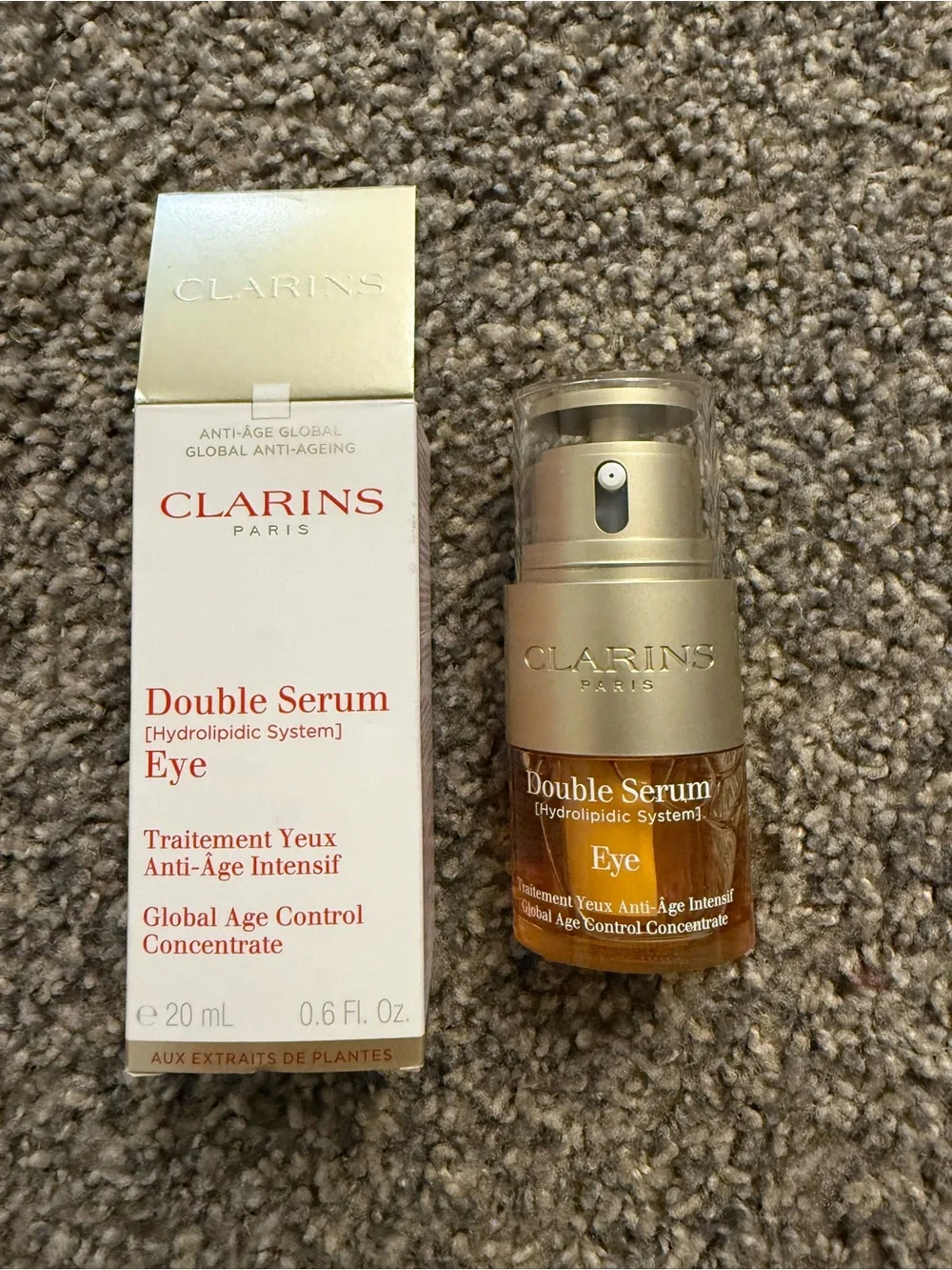 Clarins Double Serum Eye - Gold and Brown Packaging